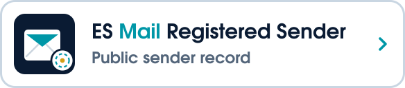 ES Mail Registered Sender — public sender record